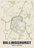 Street map poster of Billingshurst, West Sussex