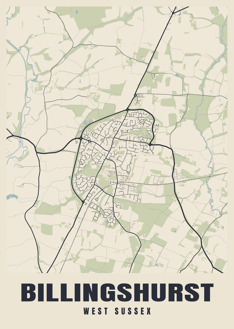 Billingshurst Street Map Poster