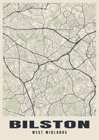Street map poster of Bilston, West Midlands