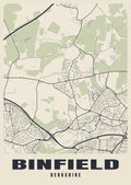 Street map poster of Binfield, Berkshire