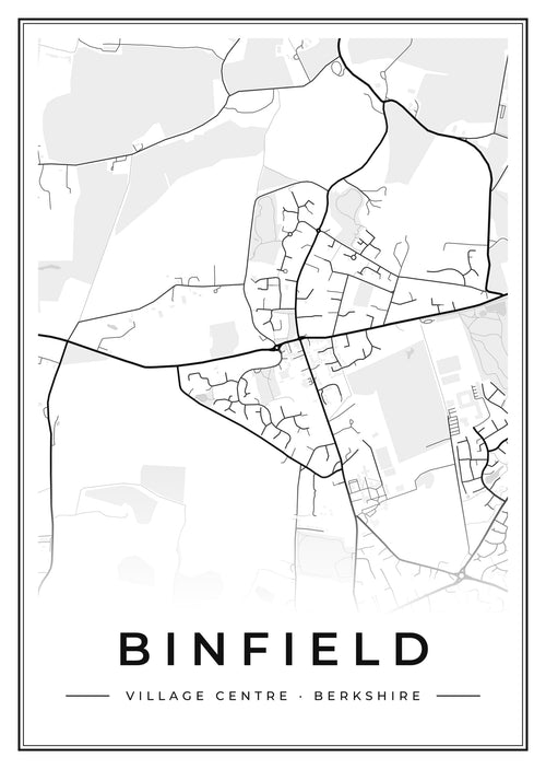 Street map poster of Binfield village centre, Berkshire