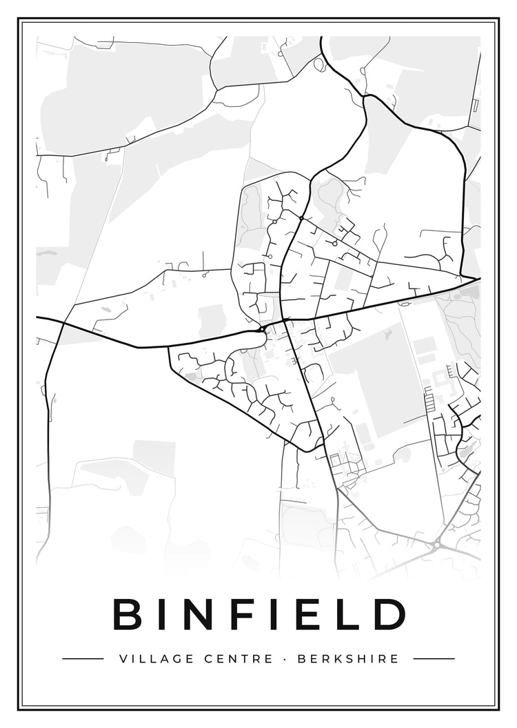 Binfield Village Centre Street Map Poster