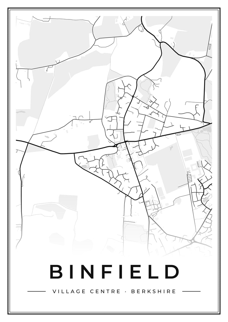 Binfield Village Centre Street Map Poster