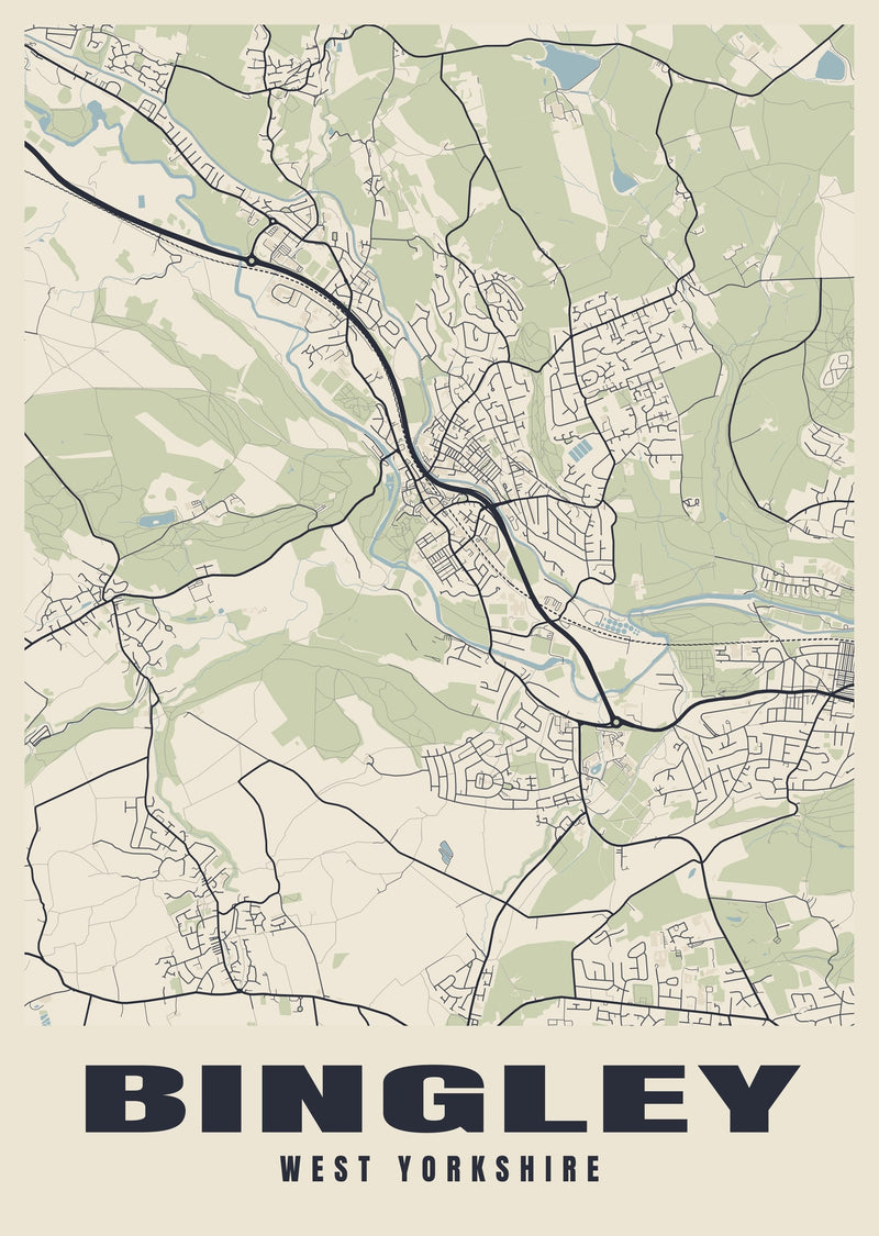 Bingley Street Map Poster