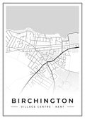 Street map poster of Birchington village centre, Kent
