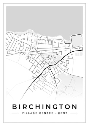 Birchington Village Centre Street Map Poster