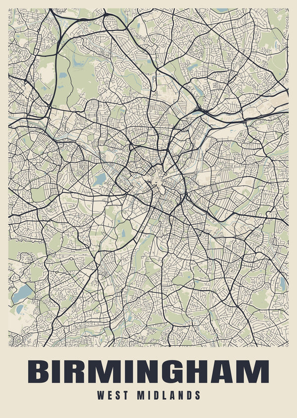 Birmingham Street Map Poster