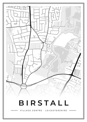 Birstall Village Centre Street Map Poster