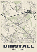 Street map poster of Birstall, West Yorkshire