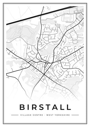 Birstall Village Centre Street Map Poster