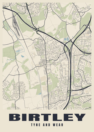 Birtley Street Map Poster