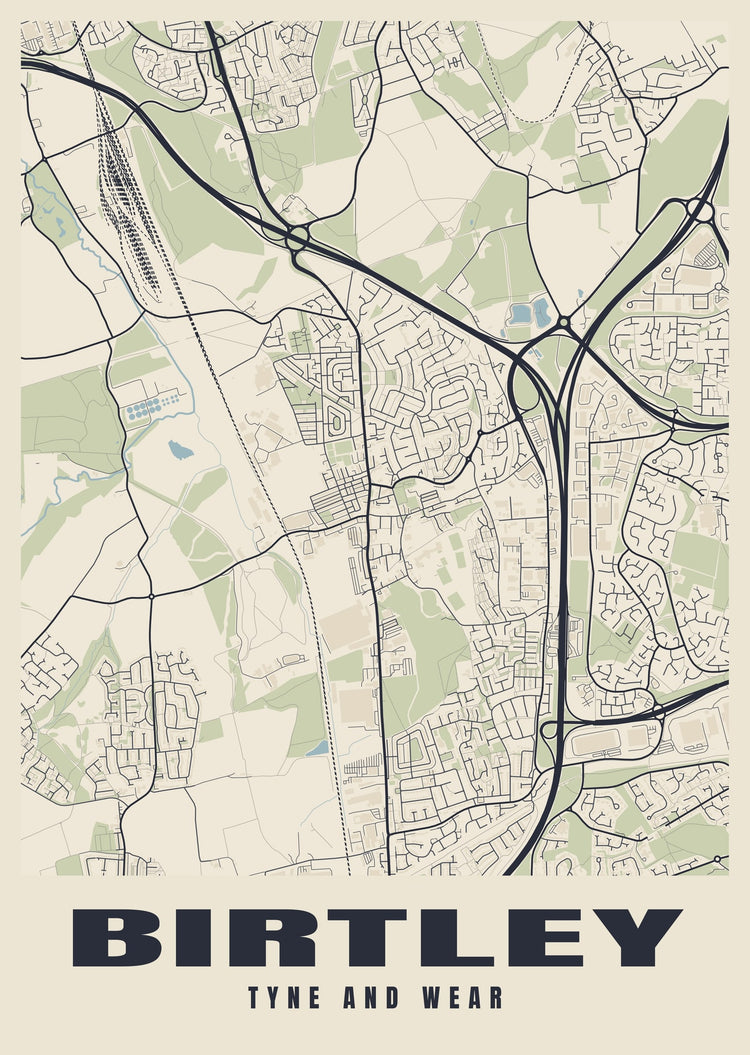 Birtley Street Map Poster