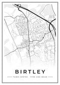 Street map poster of Birtley town centre, Tyne and Wear