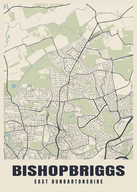 Bishopbriggs Street Map Poster