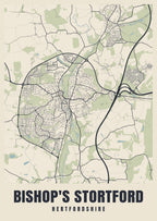 Street map poster of Bishop's Stortford, Hertfordshire