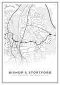 Street map poster of Bishop's Stortford town centre, Hertfordshire