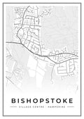 Street map poster of Bishopstoke village centre, Hampshire