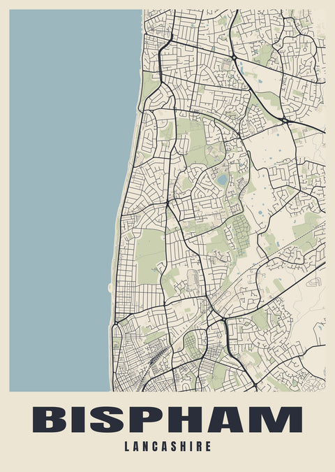 Bispham Street Map Poster