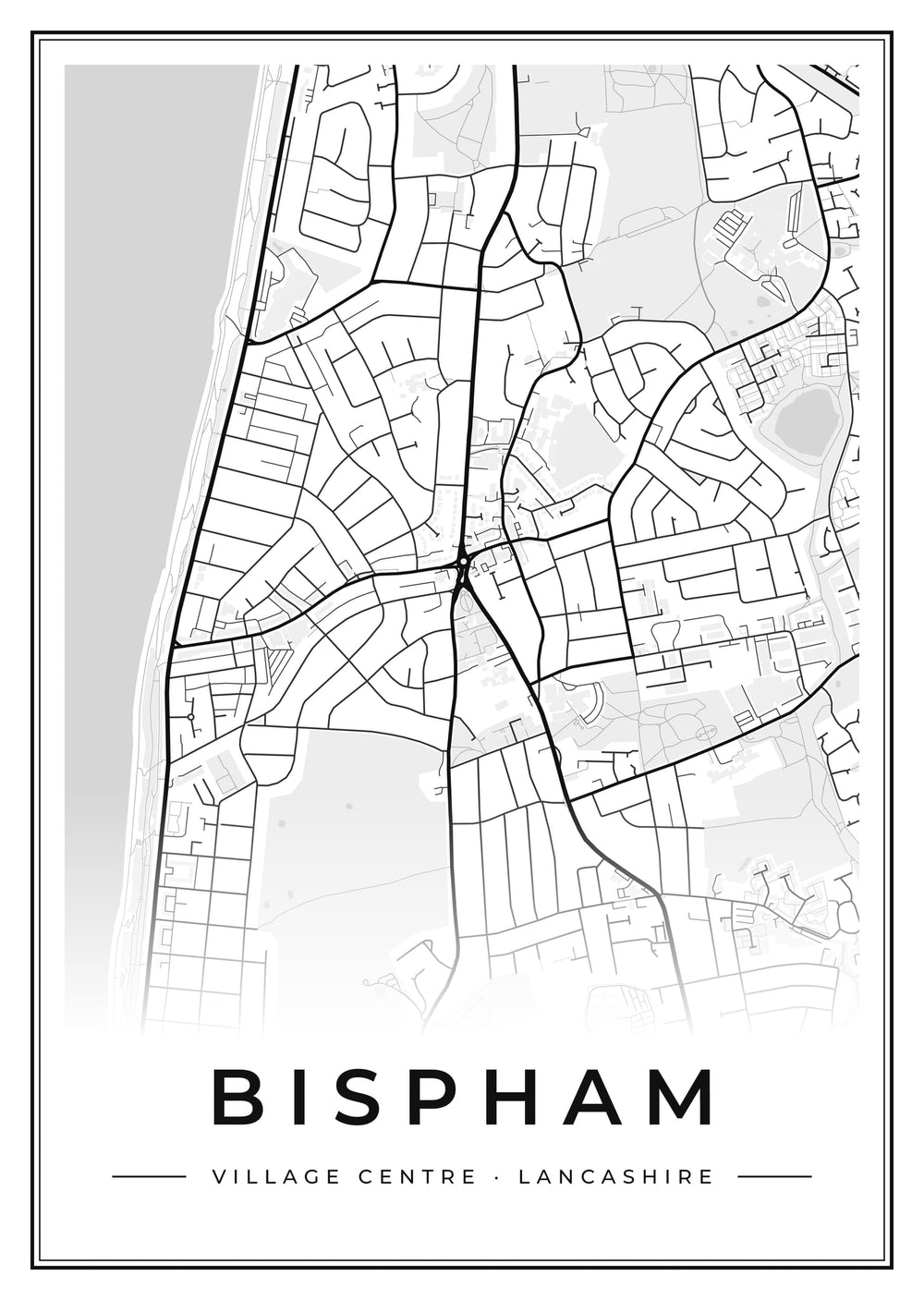 Bispham Village Centre Street Map Poster