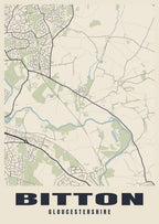 Street map poster of Bitton, Gloucestershire