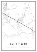 Street map poster of Bitton village centre, Gloucestershire