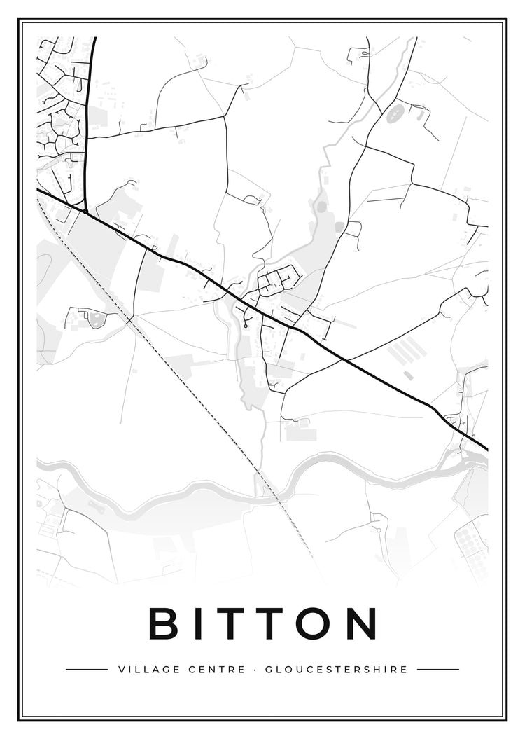Bitton Village Centre Street Map Poster