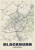 Street map poster of Blackburn, Lancashire