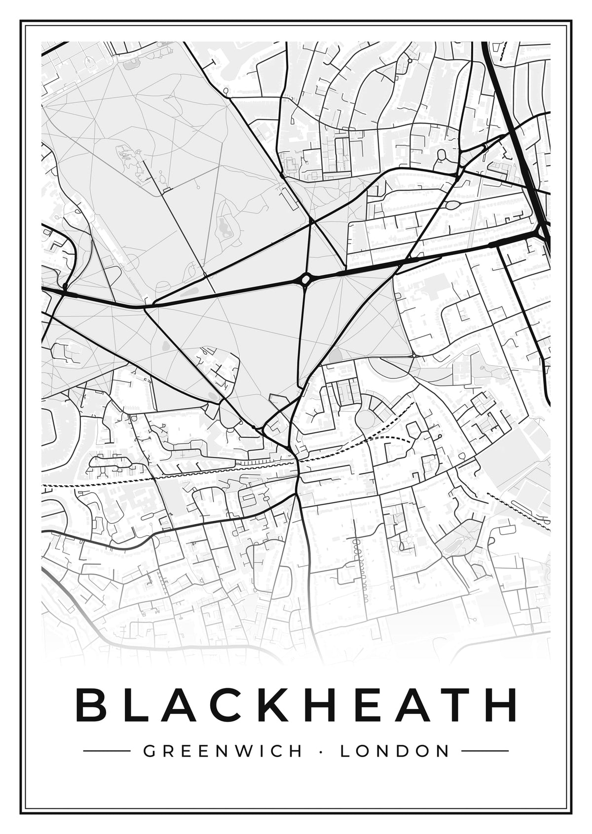 Street map poster of Blackheath, Greenwich, London