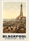 The tower with beach, Blackpool, c. 1890–1900 heritage photograph