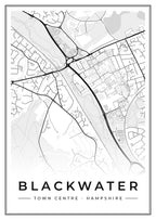 Street map poster of Blackwater town centre, Hampshire