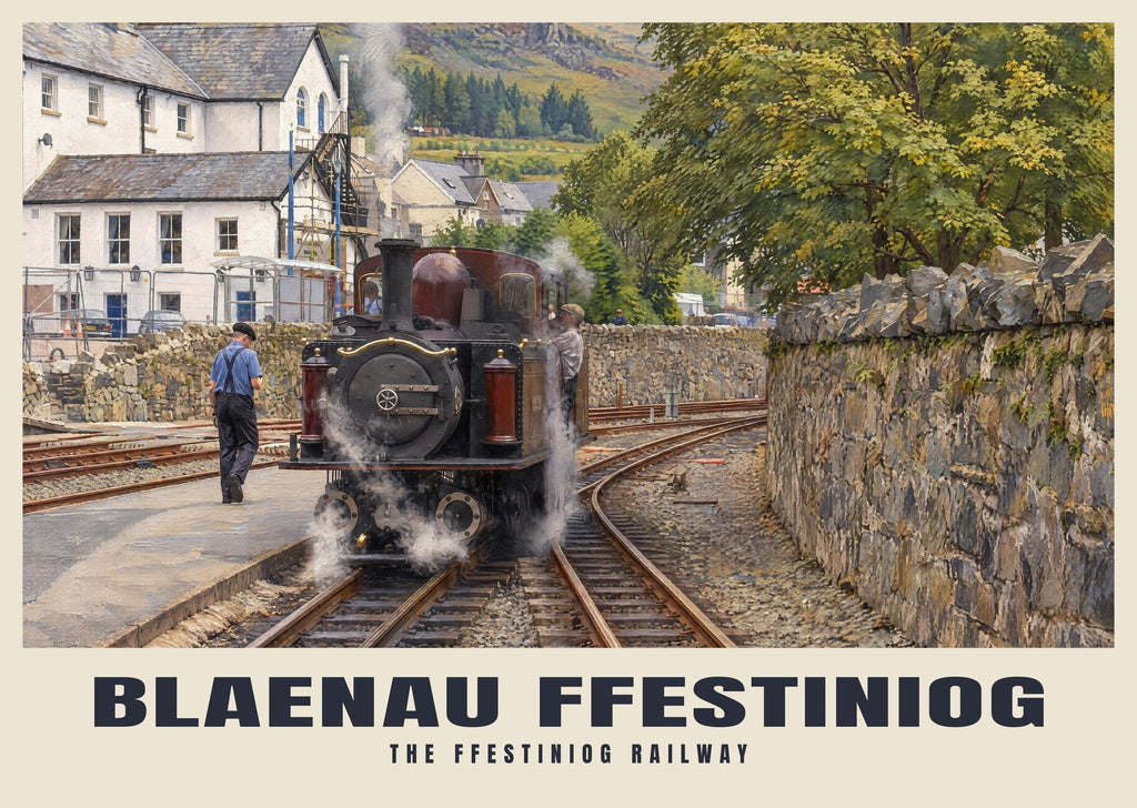 The Ffestiniog Railway, Blaenau Ffestiniog poster, Oil Painting style