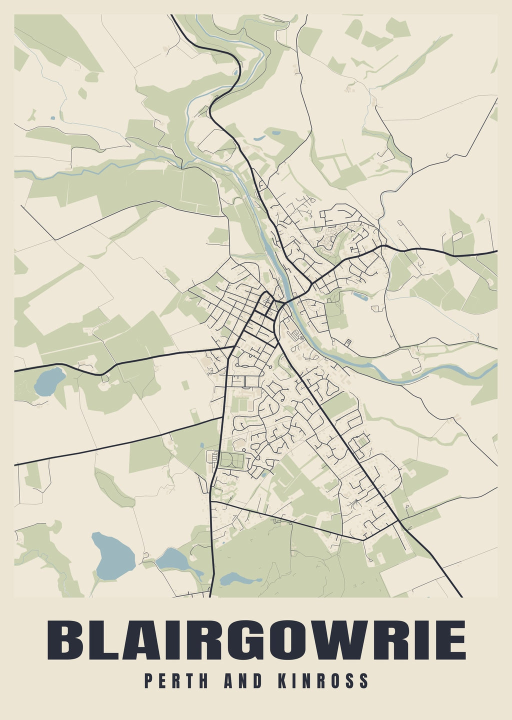 Street map poster of Blairgowrie, Perth and Kinross