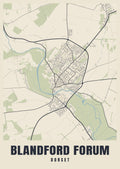 Street map poster of Blandford Forum, Dorset