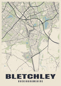 Street map poster of Bletchley, Buckinghamshire