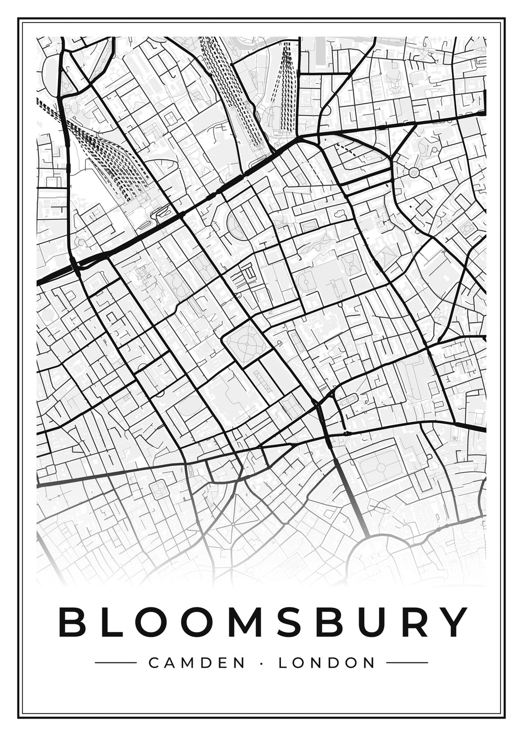 Street map poster of Bloomsbury, Camden, London