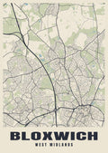 Street map poster of Bloxwich, West Midlands