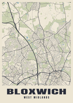 Bloxwich Street Map Poster