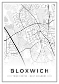 Street map poster of Bloxwich town centre, West Midlands