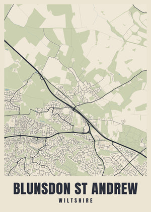 Blunsdon St Andrew Street Map Poster