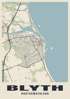 Street map poster of Blyth, Northumberland