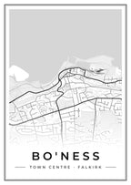 Street map poster of Bo'ness town centre, Falkirk