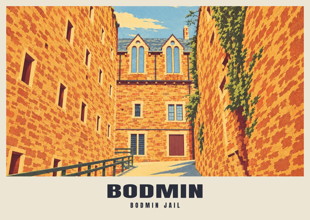Bodmin Jail poster, Retro Railway style