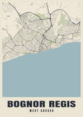 Street map poster of Bognor Regis, West Sussex