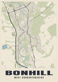 Street map poster of Bonhill, West Dunbartonshire