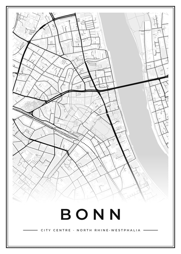 Bonn City Centre Street Map Poster