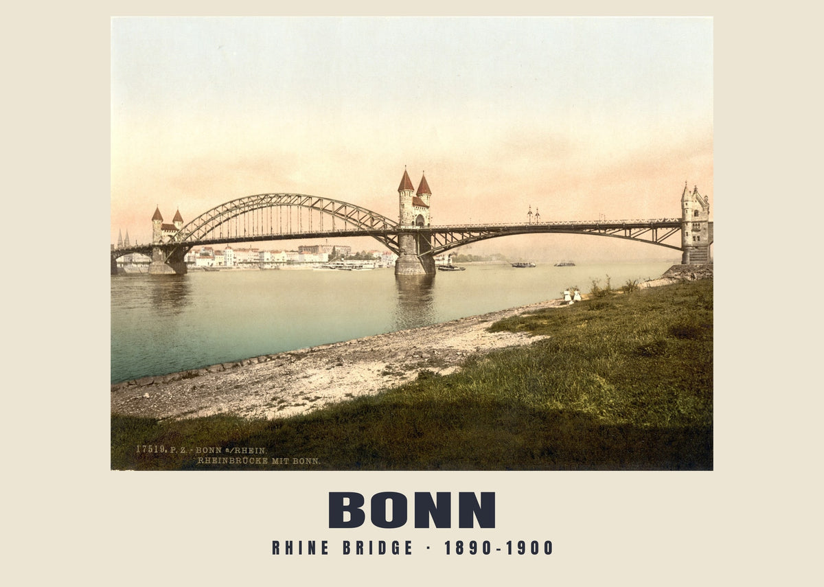 Rhine Bridge, Bonn, 1890–1900 heritage photograph