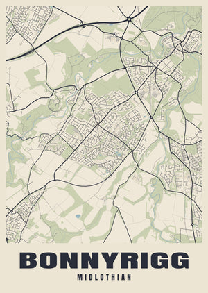 Bonnyrigg Street Map Poster