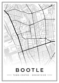 Street map poster of Bootle town centre, Merseyside