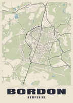 Street map poster of Bordon, Hampshire