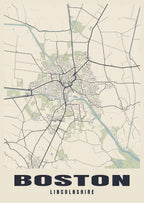 Street map poster of Boston, Lincolnshire